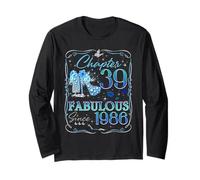 Chapter 39 Fabulous Since 1986 Diamond Heels 39th Birthday Maglia a Manica