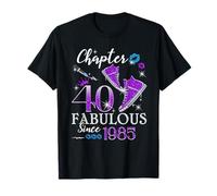 Chapter 40 Fabulous Since 1985 40th Birthday Queen Diamond Maglietta