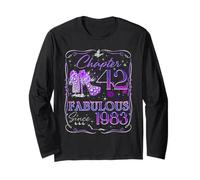 Chapter 42 Fabulous Since 1983 Diamond Heels 42nd Birthday Maglia a Manica