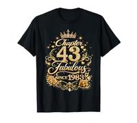 Chapter 43 Fabulous Since 1983 Floral 43rd Birthday Women Maglietta