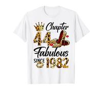 Chapter 44 Fabulous Since 1982 44th Birthday Women Girls Maglietta