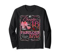Chapter 46 Fabulous Since 1979 Diamond Heels 46th Birthday Maglia a Manica