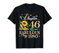 Chapter 46 Fabulous Since 1980 46th Birthday Women Girls Maglietta