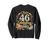 Chapter 46 Fabulous Since 1980 Floral 46th Birthday Women Felpa