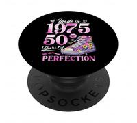 Chapter 50 EST 1975 50 Years Old Gifts 50th Birthday Queen PopSockets PopGrip Adesivo