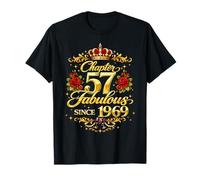 Chapter 57 Fabulous Since 1969 Floral 57th Birthday Women Maglietta