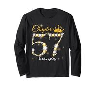 Chapter 58 Fabulous EST 1968 58th Birthday Queen Diamond Maglia a Manica