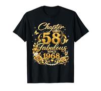 Chapter 58 Fabulous Since 1968 Floral 58th Birthday Women Maglietta