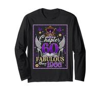 Chapter 60 Fabulous Since 1966 60th Birthday Women Girls Maglia a Manica