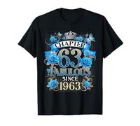 Chapter 63 Fabulous Since 1963 63rd Birthday Women Blue Rose Maglietta