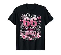 Chapter 66 Fabulous Since 1960 Floral 66th Birthday Women Maglietta