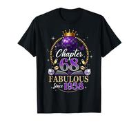 Chapter 68 Since 1958 Purple Disco Ball 68th Birthday Women Maglietta