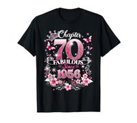 Chapter 70 Fabulous Since 1956 Floral 70th Birthday Women Maglietta