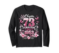 Chapter 73 Fabulous Since 1953 Floral 73rd Birthday Women Maglia a Manica