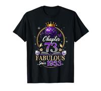 Chapter 73 Since 1953 Purple Disco Ball 73rd Birthday Women Maglietta
