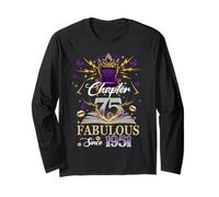 Chapter 75 Fabulous Since 1951 75th Birthday Women Girls Maglia a Manica