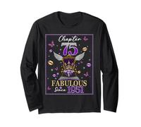 Chapter 75 Fabulous Since 1951 75th Birthday Women Girls Maglia a Manica