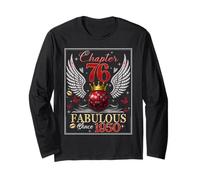 Chapter 76 Fabulous EST. 1950 Disco Ball 76th Birthday Women Maglia a Manica