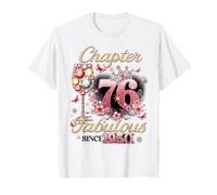 Chapter 76 Fabulous Since 1950 76th Birthday Women Girls Maglietta