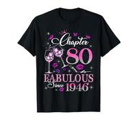 Chapter 80 Fabulous EST 1946 80th Birthday Queen Diamond Maglietta