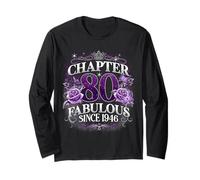 Chapter 80 Fabulous Since 1946 Roses 80th Birthday Women Maglia a Manica
