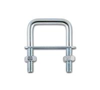 Chapuis bfc1 Brides quadrate con platino Fissaggio Tubo Acciaio zincato M6, Grigio, 48 x 14 mm/31 mm, set di 2 pezzi