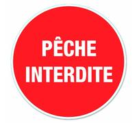 Chapuis DS201 - Adesivo circolare in PVC, diametro: 280 mm, scritta in francese"Pesca vietata"