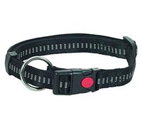 CHAPUIS SELLERIE Collare Regolabile con Cinghia Tubolare, in Nylon, per Cane, Nero, Larghezza 15 mm, Lunghezza 35-50 cm, Taglia S
