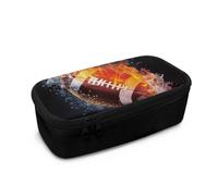 chaqlin Astuccio personalizzato per bambini, grande capacità, organizer per la scuola con scomparti, Stampa Fire American Football, Taglia unica, Organizer per borse