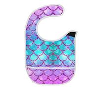 Chaqlin - Bavaglino a forma di sirena, per bambini e ragazze, per allattamento, per tenere le macchie, divertente bradipo e confortevole, super assorbente, lavabile, resistente agli odori, tessuto impermeabile