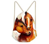 Chaqlin - Borsa a tracolla ecologica per feste e pasti, Uomo, S-CC6013Z3, Due teste di cavallo