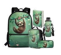 chaqlin Borse scolastiche per ragazze zaino riutilizzabile per bambini borsa per il pranzo grande capacità astuccio per bottiglie d'acqua borsa per libri 5 confezioni da scuola set per elementare