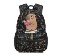 chaqlin Capybara - Zaino per la scuola per ragazze, grande, 43 cm, zaino per la scuola per ragazze e bambini, zaino per computer portatile, età 8-12 anni