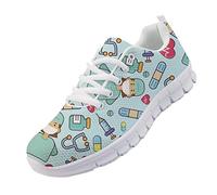 chaqlin Donna Uomo Scarpe da Corsa Leggero Morbido Sport Palestra Sneaker per Infermiere Dottore Simpatico Orso Scarpe da Ginnastica con Lacci Taglia