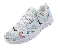 chaqlin Donna Uomo Scarpe da Corsa Leggero Morbido Sport Palestra Sneaker per Infermiere Dottore Simpatico Orso Scarpe da Ginnastica con Lacci Taglia