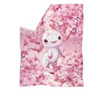 chaqlin Kawai Rosa Axolotl Coperta per Ragazze Cute Throw Blanket Cozy Plush Bed Flanella Coperta Axolotl Regali Giocattoli per Ragazze Regali di Compleanno