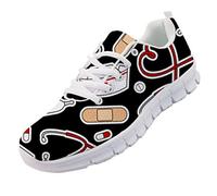 chaqlin Running Sneaker Leggero Atletico Walking Jogging Corsa Cartone Animato Stampa Medica Moda Donna Infermiera Carina Scarpe da Ginnastica Scarpe Regali Taglia Eur40