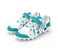 chaqlin Scarpe da calcio per ragazzi scarpe da calcio basse scarpe da allenamento da calcio senza lacci Sneakers supporto arco per terreni solidi, Stampa calciatore, 31 EU