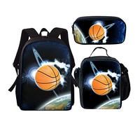 chaqlin Set di 3 zaini per la scuola, portapranzo, astuccio per ragazzi e ragazze, per il rientro a scuola, Modello-04, Taglia unica, Set di zaini per la scuola