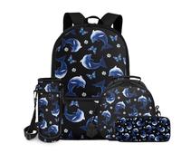 chaqlin Set di 4 zaini per bambini, borsa per il pranzo per ragazze, astuccio per matite carino, borsa per bottiglia d'acqua, zaino per la scuola, zaino per ragazzi di grande capacità, set di borsa