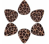Chaqlin - Set di 6 plettri per chitarra elettrica, acustica, con stampa leopardata su pelle, per basso, chitarra elettrica, plettro per chitarra, protezione per punta delle dita, per donne e uomini