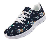 chaqlin Sneakers da Corsa Casual da Donna Orso Infermiere Dottore Design Scarpe da Ginnastica con Lacci Scarpe da Ginnastica Sportive Leggere Taglia EU45