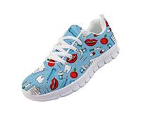 chaqlin Sneakers Infermiera Scarpe da Corsa Carine alla Moda con Scarpe da Ginnastica Scarpe da Ginnastica Leggere per Ragazzo Scuola Scarpe Sportive da Scuola Blu Taglia 36