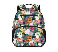 chaqlin Zainetto per la scuola materna, per bambini dai 4 ai 6 anni, Gatto floreale, M, Preppy