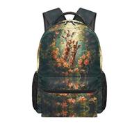 chaqlin Zaino per la scuola per bambini, 43 cm, per ragazzi e ragazze, 8-12 anni, per scuola elementare, Giraffa, L, Casual
