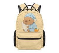 chaqlin Zaino per la scuola per bambini, 43 cm, per ragazzi e ragazze, 8-12 anni, per scuola elementare, Carino Capibara, L, Casual