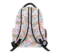 chaqlin Zaino per la scuola per bambini, 43 cm, zaino per la scuola elementare elementare, zaini per età 8-12 anni, Stampa arcobaleno, L, Preppy