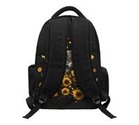 chaqlin Zaino per la scuola per bambini, 43 cm, zaino per la scuola elementare elementare, zaini per età 8-12 anni, Girasole Highland Mucca, L, Preppy