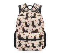 chaqlin Zaino per la scuola per bambini, motivo: bassotto, 43 cm, zaino per ragazzi per il rientro a scuola, età 8-12 anni, borse per libri per la scuola elementare elementare