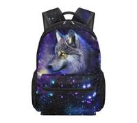 chaqlin Zaino per la scuola per bambini, per il ritorno a scuola, 43 cm, con lupo, per ragazzi e bambini, per scuola elementare, età 8-12 anni